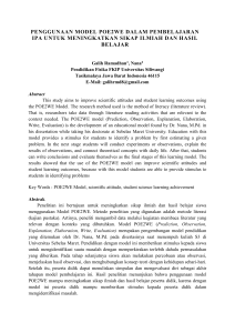 PENGGUNAAN MODEL POE2WE DALAM PEMBELAJARAN IPA UNTUK MENINGKATKAN SIKAP ILMIAH DAN HASIL BELAJAR-2020-03-03T00 55 33.993Z