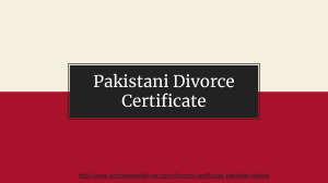Get Consultancy For Get The Pakistani Divorce Certificate (2021) By ADV Jamila 