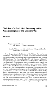 Childhood's End: Self Recovery in the Autobiography of the Vietnam War