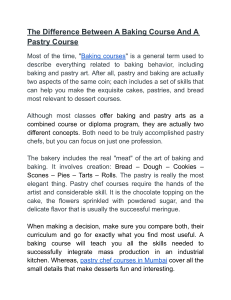 Baking Courses And Pastry Chef Courses
