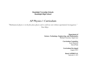 ap physics 1 curriculum 2015