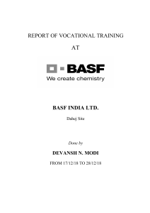 BASF TRAINING REPORT