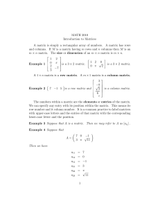 Introduction to Matrices