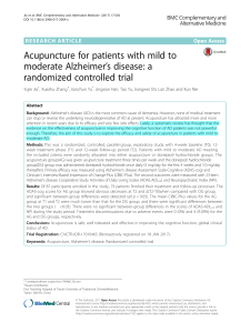 Acupuncture for Alzheimer's: A Randomized Controlled Trial