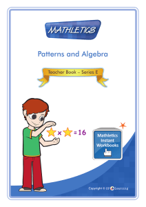 Mathletics E (Patterns and algebra) answer