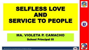 Selfless Love Presentation Ma. Violeta P. Camacho
