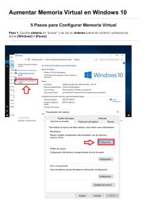 Aumentar Memoria Virtual en Windows 10