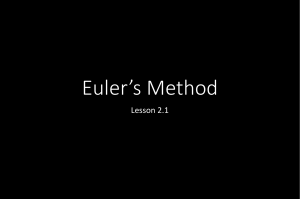 Lesson 2.1 - Euler’s Method