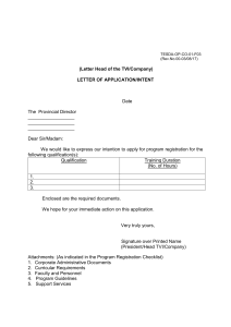 Annex 8 - Program Registration Forms