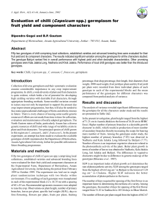 Evaluation of chilli (Capsicum spp.) germplasm for