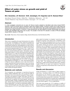 Effect of water stress on growth and yield of Tenera oil pal