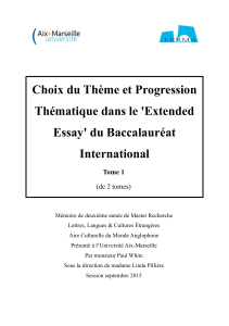 Theme Choice and Thematic Progression in the International Baccalaureate's 'Extended Essay'