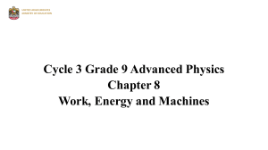 Chapter 8 - Work and Energy work sheet