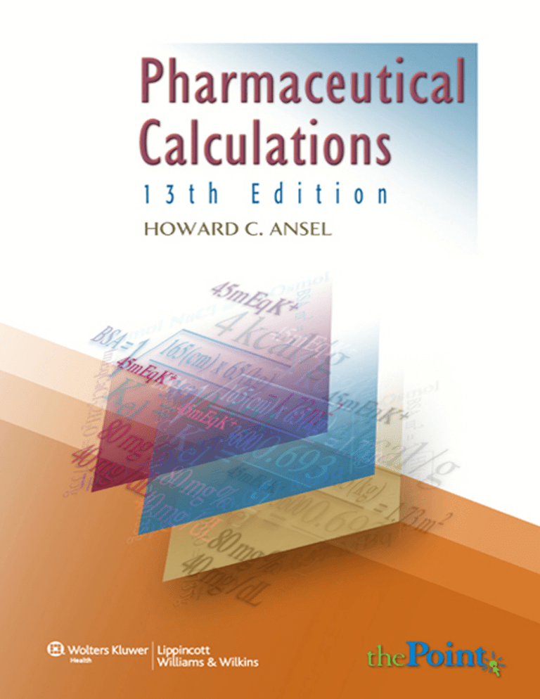 Pharmaceutical Calculations And Techniques 13th Edition