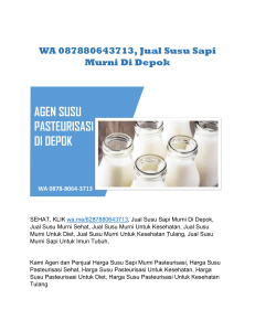 WA 087880643713, Jual Susu Sapi Murni Di Depok