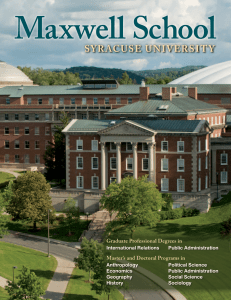 Maxwell School of Citizenship and Public Affairs -  Syracuse University - 2012 Graduate Prospectus