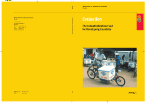 Evaluation - the Industrialisation Fund for Developing Countries