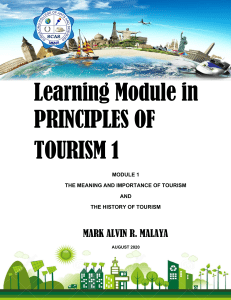 PRINCIPLES OF TOURISM STUDENT COPY