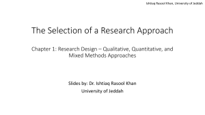 The Selection of a Research Approach