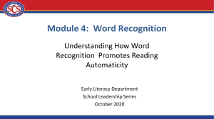 Principals & APs Module 4 Word Recognition