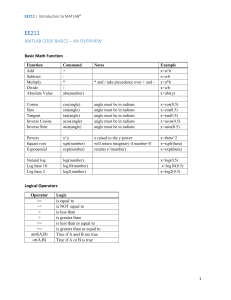 MATLAB CODE BASICS