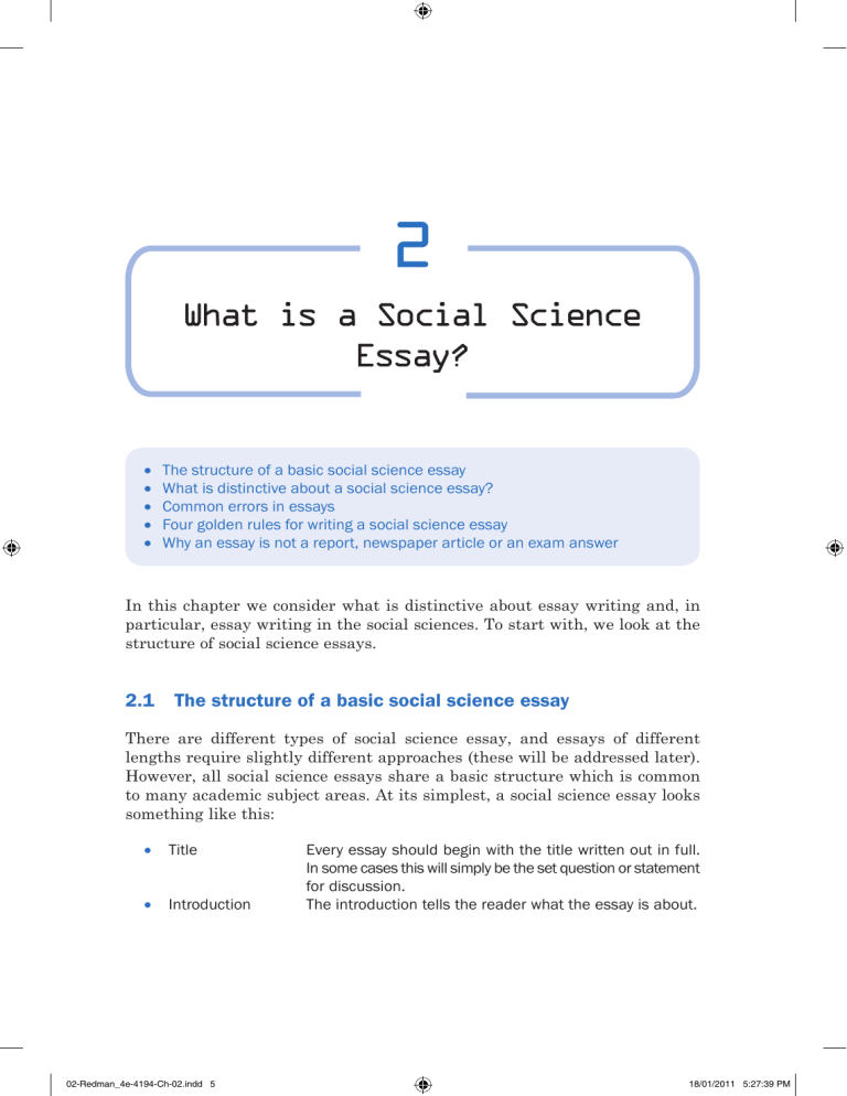 social science essay brainly