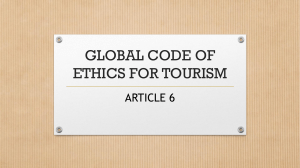 GLOBAL CODE OF ETHICS FOR TOURISM