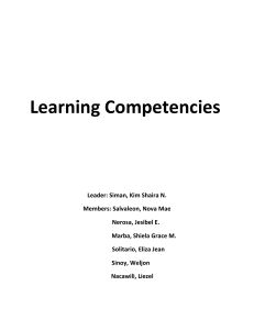 Learning Competencies