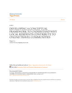 DEVELOPING A CONCEPTUAL FRAMEWORK TO UNDERSTAND WHY LOCAL RESIDEN