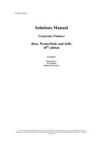Solutions Manual for corporate finance 1