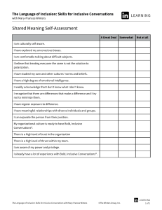 Shared Meaning Self-Assessment