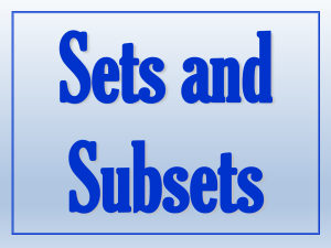 Sets and Subsets