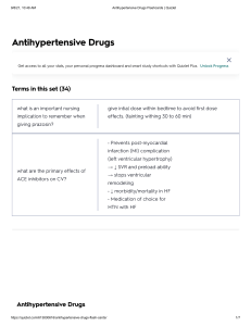 Antihypertensive Drugs Flashcards 