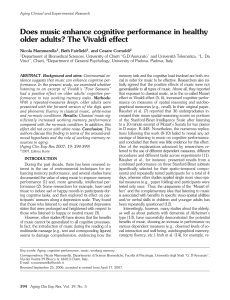 Music on cognitive performance - The vivaldi effect, Mammarella 2007