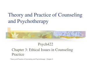 (Ch 3) Ethical Issues in Counseling Practice