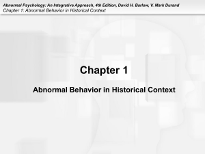(Ch 1) Abnormal Behavior in Historical Context