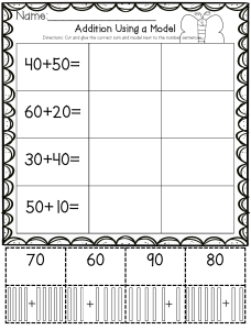 Addition Using a Model Worksheet