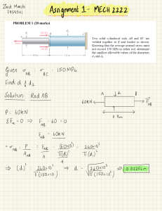 MECH 2222 Assignment 1: Rod Diameter Calculation
