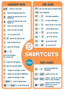 Jupyter Notebook Shortcuts Cheat Sheet