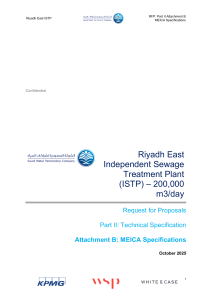 Riyadh East ISTP MEICA Specifications RFP
