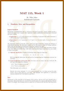 MAT 115 Week 1: Numbers, Sets, and Inequalities