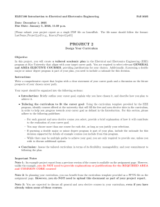 ELEC100 Project 2: Design Your EEE Curriculum