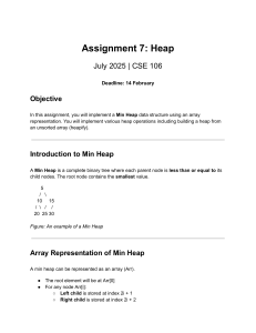 Assignment 7: Heap Data Structure Implementation