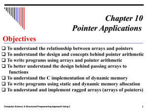 Chapter 10: Pointer Applications in C