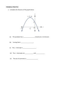 Parabola Practice Worksheet