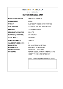 Labour Economics EMA November 2022 Nelson Mandela University
