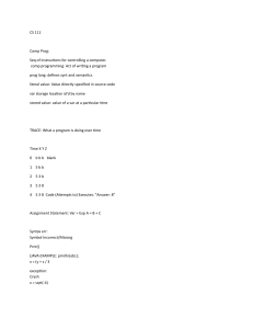 CS 111 Computer Programming Basics: Variables, Syntax, Errors