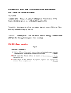 MGMT3096 Taxation and Tax Management Course Outline