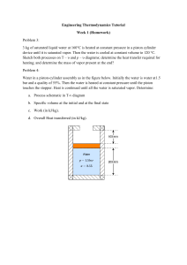 Engineering Thermodynamics Tutorial Week 1 Homework