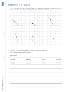 Light Reflection Worksheet